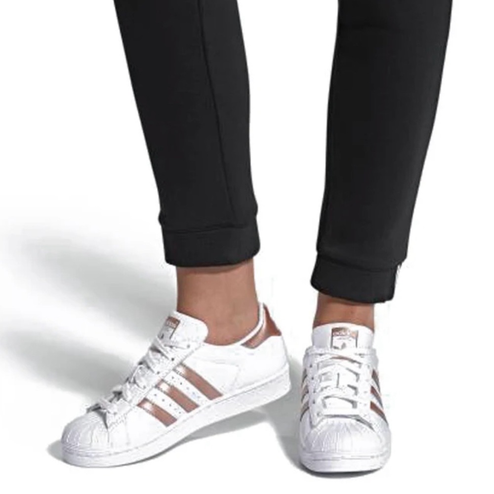 Adidas Superstar Originals Copper Metallic Striped Sneakers